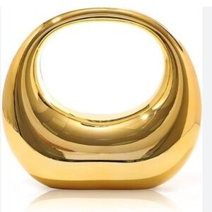 Gold Acrylic Top Handle Moon Hobo Bag